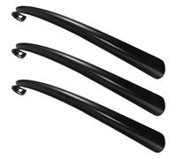 IMIKEYA Noir Chausse-pied à Long Manche 3 Pièces en Plastique | Talon Protégé, Poignée Antidérapante, Boucle Suspendre, Aide Pratique pour Chaussures Plates et Baskets