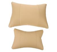 IMIKEYA Oreiller Cervical pour Voiture Coussin Lombaire 2 Pièces Beige pour Siège Auto, 4 Saisons, Rembourré Coton Respirant, Accessoire Auto Confort Conducteur