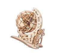IMIKEYA Ornement Créatif en Bois DIY 3D à Assembler, Décoration Artisanale Délicate pour Maison et Boutique, Accessoire Unique de Globe en Bois Kaki