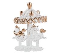 IMIKEYA Ornement de Bureau Carrousel en Cristal, Figurine Décorative | 2, 8 X 2, 17 Pouces, Mécanisme Silencieux à Rotation Douce, Éclairage Léger, Placement Stable