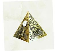 IMIKEYA Ornement Pyramidal Horloge en Laiton Couleur Bronze Ancien, Décoration De Salon De Style Égyptien, Accessoire De Bureau Artistique pour Maison Et Présent Unique