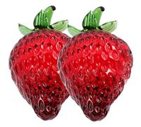 IMIKEYA Ornement Réaliste en 2pcs Fraise Décoration Cristal Fruits de Rouge Créative pour Bureau et Maison et Salle de Restauration