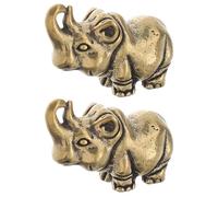 IMIKEYA Ornement Rhinocéros en Laiton Or 2 Pièces Solide Multifonctionnel pour Décoration Meuble TV et Salon Forme Unique