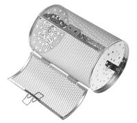 IMIKEYA Panier à Tambour Accessoire de Cuisson en Acier Inoxydable de Grill Rotatif Grosse Ouverture Lors de Réunions Familiales pour Viandes et Noix