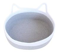 IMIKEYA Panier En Corde Tressée Pour Chats Panier De Rangement En Fil De Coton Décoration De Salon Support De Couverture Pliable Pour La Maison
