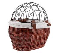 IMIKEYA Panier Vélo Osier pour Chiens Panier Détachable avec Couvercle pour Courses Déplacements Design Élégant Sécurisé pour Animaux de Compagnie