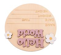 IMIKEYA Panneau D'annonce De Naissance De Bébé, Rond En Bois, Signe De Nom De Nouveau-né, Accessoire Photo