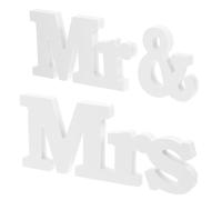 IMIKEYA Panneau de Mariage et Madame en PVC Blanc, Décoration de Table Rustique et Pratique, Centre de Table Léger pour Mariages et Saint-Valentin