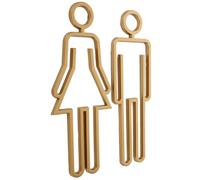 IMIKEYA Panneau Wc Abs Résistant Plaque de Porte Toilette Identification Hommes et Femmes Signalétique Salle de Bain Facile à Installer