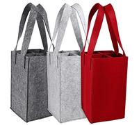 IMIKEYA Paquet de Transport pour 4 Bouteilles de Vin en Feutre avec Séparateur Flexible Grand Capacité pour Pique- Voyage Fête 3 Pcs