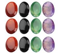 IMIKEYA Patchs D'agate Ovales Délicats Couleur Aléatoire en Pierre Précieuse 6pcs Effet Décoratif et Élégance Brillante pour Fabrication de Bijoux DIY