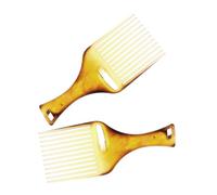 IMIKEYA Peignes Afro en Plastique Marron 2pcs pour Cheveux Crépus, Design Simple et Élégant, Portable un Contrôle Optimal des Cheveux