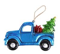 IMIKEYA Pendentif de Voiture Sapin de Noël en Métal Bleu, Décoration Festive Solide et Facile à Suspendre pour Arbre de Noël ou Fête D'garçon et Filles, Forme Petite Voiture