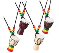 IMIKEYA Pendentifs Djembé En Bois Léger Multicolore Pour Créations De Bijoux Breloques Musicales Artisanales Collier Bracelet Porte-clés Accessoires Pour Loisirs Créatifs