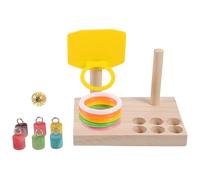 IMIKEYA Perroquet en Bois Mini-Ballon de Basket, Jeu D’entraînement Interactif pour Oiseaux, à Mordre et Stimuler L’Intelligence, Accessoire Ludique pour Cage, Favorise Couleur Aléatoire