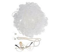 IMIKEYA Perruque Blanche Costume Dame Ensemble Avec Pour Femmes Rôle Théâtre Halloween Cosplay Fête Tenue