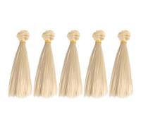 IMIKEYA Perruque Cheveux Synthétiques Lisses 15 Cm Pour Poupée Diy Set De 5 Extensions De Cheveux Pour Poupées Filles Accessoire Durable Et Facile À Porter