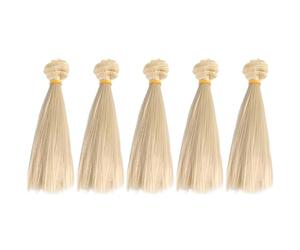 IMIKEYA Perruque Cheveux Synthétiques Lisses 15 Cm Pour Poupée Diy Set De 5 Extensions De Cheveux Pour Poupées Filles Accessoire Durable Et Facile À Porter