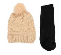 IMIKEYA Perruque Longue Bou avec Bonnet Amovible Coiffe Réaliste pour Femme Perruque et Chapeau