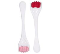 IMIKEYA Petit Rouleau de Massage Yeux en Silicone Blanc, Mini Masseur Facial 2 Pièces, Facile à Ranger, pour Usage à Domicile Voyage