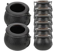IMIKEYA Petits Chaudrons Noirs Accessoires Décoratifs Pratiques et Thématiques Lot de 8 pour Bonbons en Plastique Seaux Portables pour Fête d'halloween