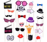 IMIKEYA Photobooth pour Mariage en Papier 22 Pièces Accessoires et Bâtonnet Autocollants Transparents Photos Souvenirs et Fêtes Enterrement de Vie de Jeune Fille