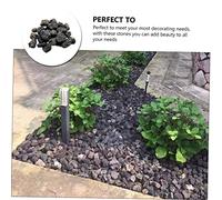 IMIKEYA Pierre Décorative Naturelle pour Aquarium et Jardinières de Lave Noires sans Feu Finition Lisse Adaptée pour Poissons Deau Douce et Plantes