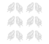 IMIKEYA Pince Alimentaire Force de Morsure Élevée pour Cage à Oiseaux en Plastique Blanc, Facile à Installer Lot de 12 Pièces pour Perroquets et Petits Oiseaux