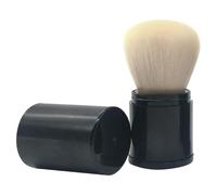 IMIKEYA Pinceau à Blush Portable Télescopique à Poils Blancs, Pinceau à Poudre Dense et Fin, Outil de Maquillage Professionnel Compact pour Femme, pour Retouches et Usage Quotidien