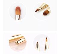 IMIKEYA Pinceau à Lèvres Rétractable à Double Embout Doré Brosse Cosmétique Fine et Dense pour Maquillage Précis Outil Portable 2-en-1 pour Retouches Lèvres et Correcteur Usage
