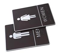 IMIKEYA Plaque Toilette Autocollante Acrylique avec Braille Panneau Toilettes Hommes Femmes Signalisation Accessible pour Publiques et Unisexes
