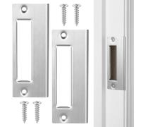 IMIKEYA Plaques de Gâche de Sécurité Surface Lisse en Acier Inoxydable Argenté 2pcs pour Renfort de Porte D'entrée Vis Usage Résidentiel