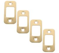 IMIKEYA Plaques de gâche en acier inoxydable 4 pièces pour serrure à pêne dormant usage résidentiel et commercial renforcement sécurité portes extérieures couleur or