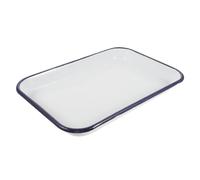 IMIKEYA Plat à Rôtir en Acier Émaillé Rectangulaire 24X35X2,5Cm Compatible Lave-Vaisselle Cuisine et Barbecue