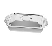 IMIKEYA Plat Inox Rectangulaire avec Couvercle Poêle à Rôtir Acier Inoxydable pour Maison Restaurant et et Polyvalent
