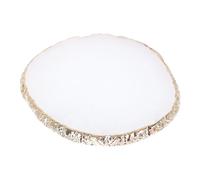 IMIKEYA Plateau de Manucure en Résine Blanche Épaisse Bords Dorés Palette de Mélange pour Vernis à Ongles Accessoire Salon Nail Art Plateau de Présentation pour Faux Ongles Décorés