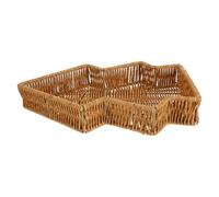 IMIKEYA Plateau de Service Décoratif Sapin de Noël en Rotin Tressé Main Panier de Rangement Alimentaire Imitation Osier Bol à Rustique pour Repas Festifs et Organisation de Réutilisable