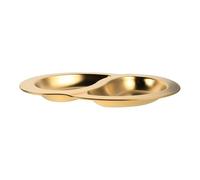 IMIKEYA Plateau Double Compartiment Acier Inoxydable Assiette Coréenne pour Snacks Viandes et Apéritifs Plat de Service Métallique pour Maison Restaurant et Buffet