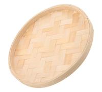 IMIKEYA Plateau Rond Tressé Bambou Décoration Murale Artistique Plateau Suspendu pour Présentation Intérieure