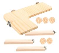 IMIKEYA Plateforme pour Hamster en Bois Beige, Planche à Sauter Droite pour Cage Hamster Support Sauteur pour Écureuil, Sûr à Mâcher pour Petits Animaux