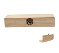 IMIKEYA Plumier Bois de Grosse Capacité en Bois Solide Design Créatif du Couvercle, Rangement de Crayons et Accessoires au Bureau L'école