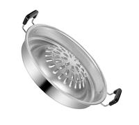 IMIKEYA Poêle à Griller Multifonctionnelle pour Barbecue 35 Cm, Poêle à Barbecue Coréenne en Matériau Résistant, pour Camping et Fêtes en Extérieur, Plateau de Cuisson Polyvalent