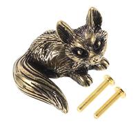 IMIKEYA Poignée de Meuble Renard en Laiton Vintage, Décorative