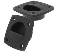IMIKEYA Poignée Encastrée de Trappe de Bateau en Acier Inoxydable et PP Noir, Lot de 2 Pièces, Forme Carrée, Texture Antidérapante pour Cabines et Meubles Marins