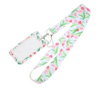 IMIKEYA Porte-cartes avec Lanière Détachable Motif Floral pour Cartes Bus et Badges de Travail Portable