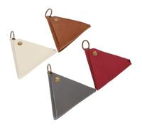 IMIKEYA Porte-Monnaie Triangulaire Rétro Cuir Véritable Fermeture à Loquet, Petit Accessoire Femme Vintage pour Pièces de Monnaie et Clés, Usage Quotidien, Lot de 4 Couleur Aléatoire