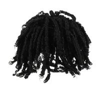 IMIKEYA Postiche Afro Homme en Fibres Synthétiques Noires Extensions de Cheveux Bouclés Faciles à Coiffer Utiliser pour Style Street Dance et Look Reggae