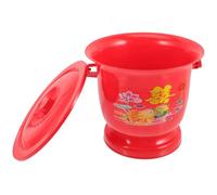 IMIKEYA Pot de Chambre Portable en Plastique Couvercle Seau à Urine Rouge Mariage Urinoir pour Adultes et Personnes Âgées Lavabo de Toilette Pratique et Réutilisable pour Usage