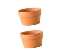 IMIKEYA Pot en Terre Cuite Rectangulaire Peu Profond pour Bonsaï - Lot De 2 - Pots en Imitation Terre Cuite avec Trou De Drainage pour Plantes D'Intérieur Et D'Extérieur Dimensions