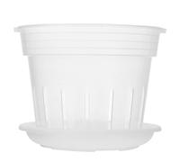 IMIKEYA Pot Transparent en Plastique pour Orchidées - Set De 1 Grand Pot De 12 Cm avec Plateau - Idéal pour Le Rempotage Et La Culture des Fleurs D'Orchidées